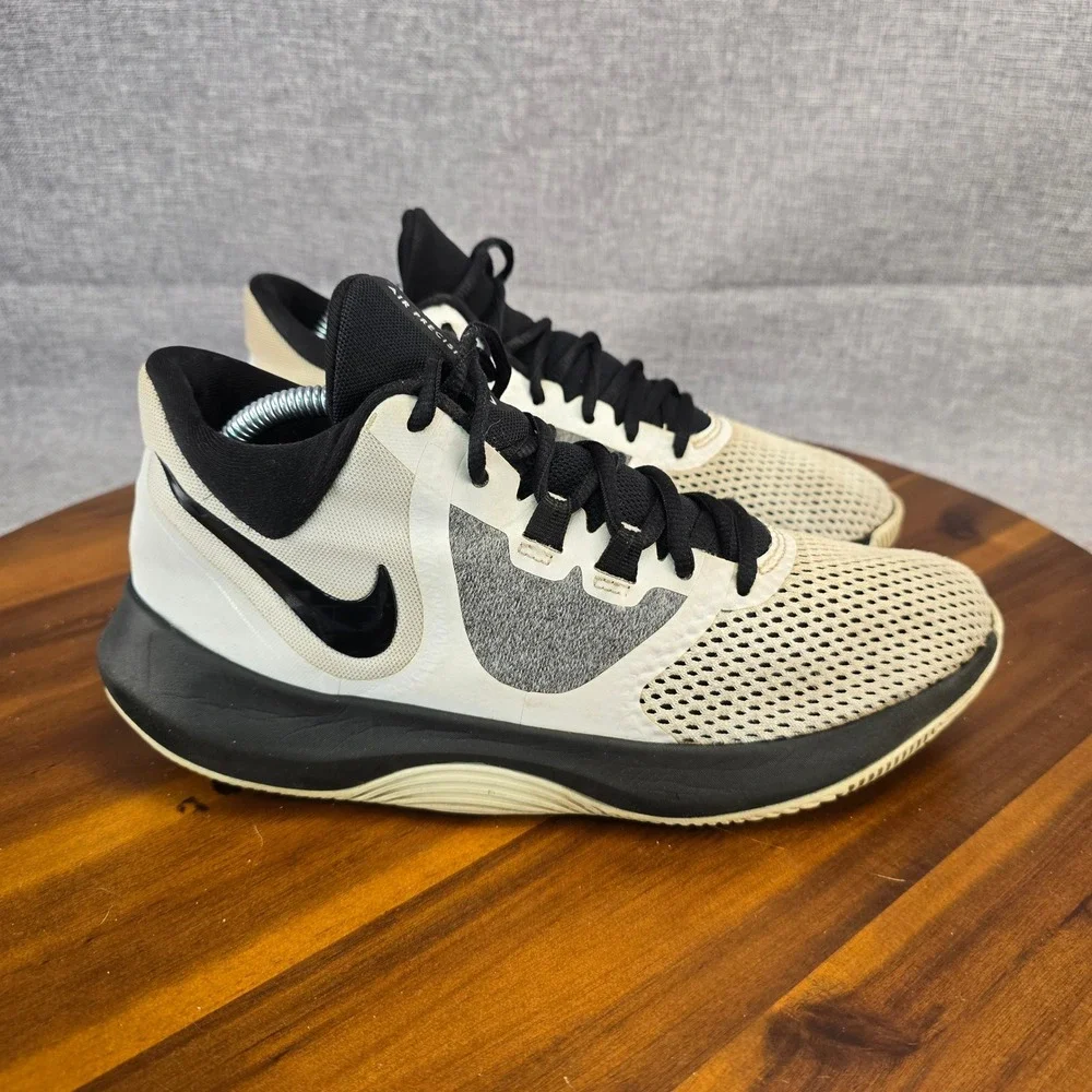 Nike Air Precision II Men's Basketball Shoes White Black Size‎ 7.5 AA7069-100